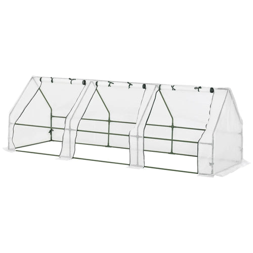 9' x 3' x 3' Mini Greenhouse, Portable with PE Cover, White
