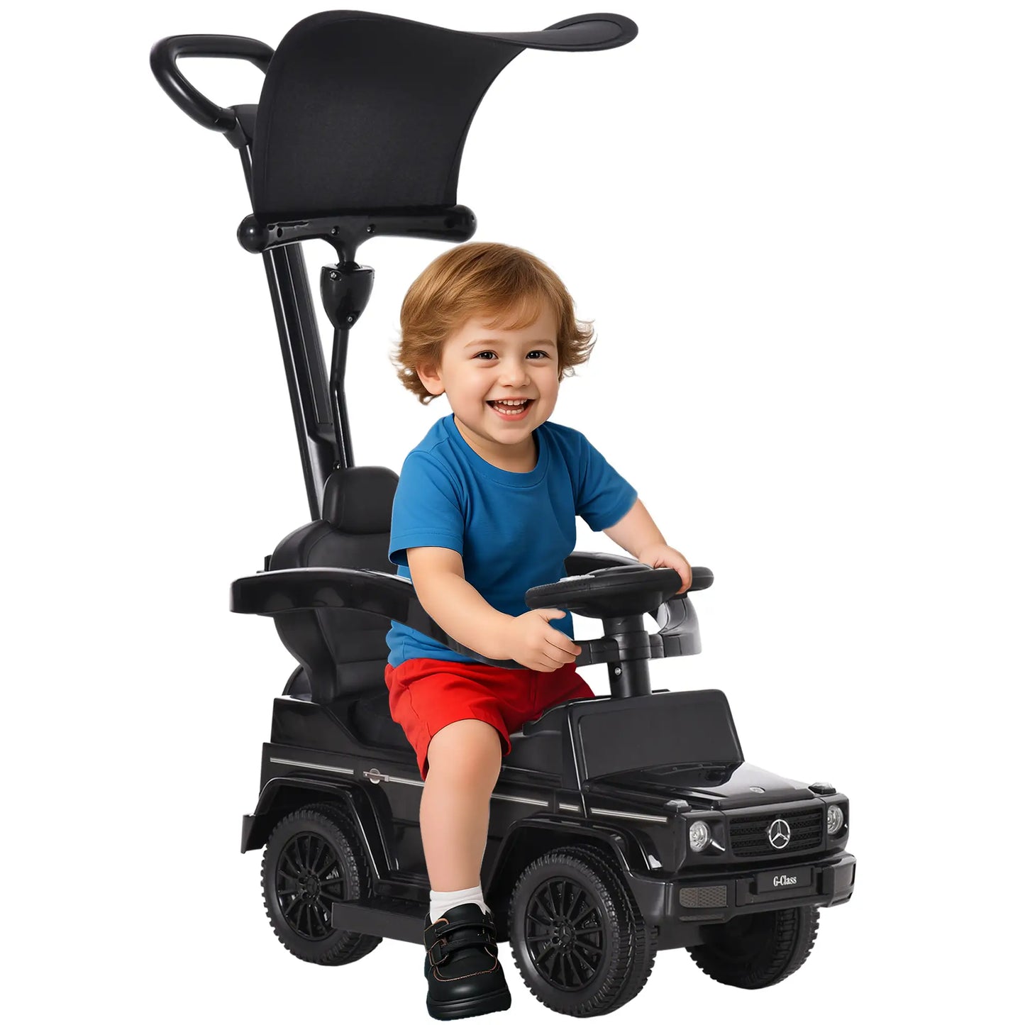 Licensed Push Car, 3-in-1 Toddler Sliding Car, Black Push Cars for Toddlers Black at Gallery Canada