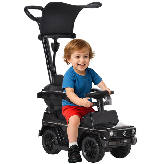 Licensed Push Car, 3-in-1 Toddler Sliding Car, Black Push Cars for Toddlers Black at Gallery Canada
