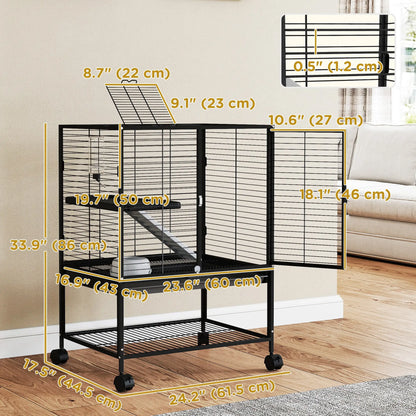 Small Animal Cage 34"H, Removable Tray, Storage Shelf, Black Houses & Habitats at Gallery Canada