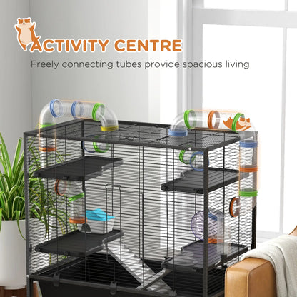 43" Rolling Hamster Cage, Tunnel Tube System, Storage Shelf, Exercise Wheel Hamster Cages at Gallery Canada