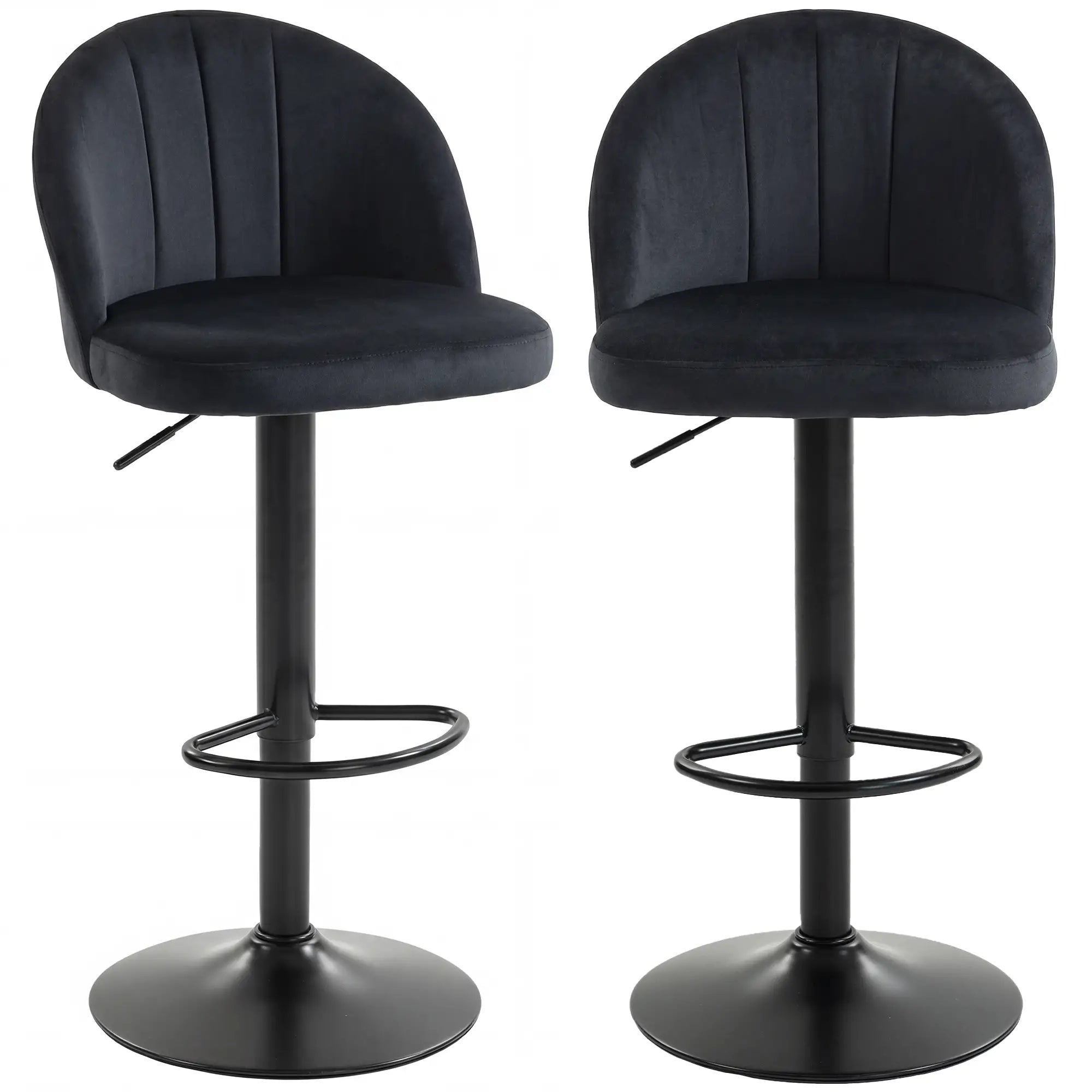 Swivel Counter Height Barstools Set of 2, Black Bar Stools Black at Gallery Canada