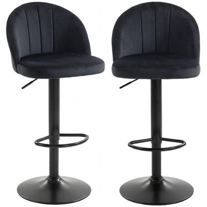 Swivel Counter Height Barstools Set of 2, Black Bar Stools Black at Gallery Canada