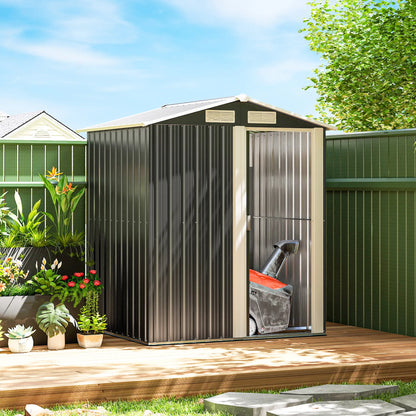 5ft x 4ft Metal Storage Shed, Sliding Door, Top Vents, Dark Grey Sheds at Gallery Canada