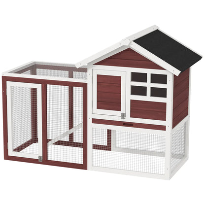 48" Weatherproof Wooden Rabbit Hutch, Bunny Cage, Small Animal House, Brown Rabbit Hutch at Gallery Canada