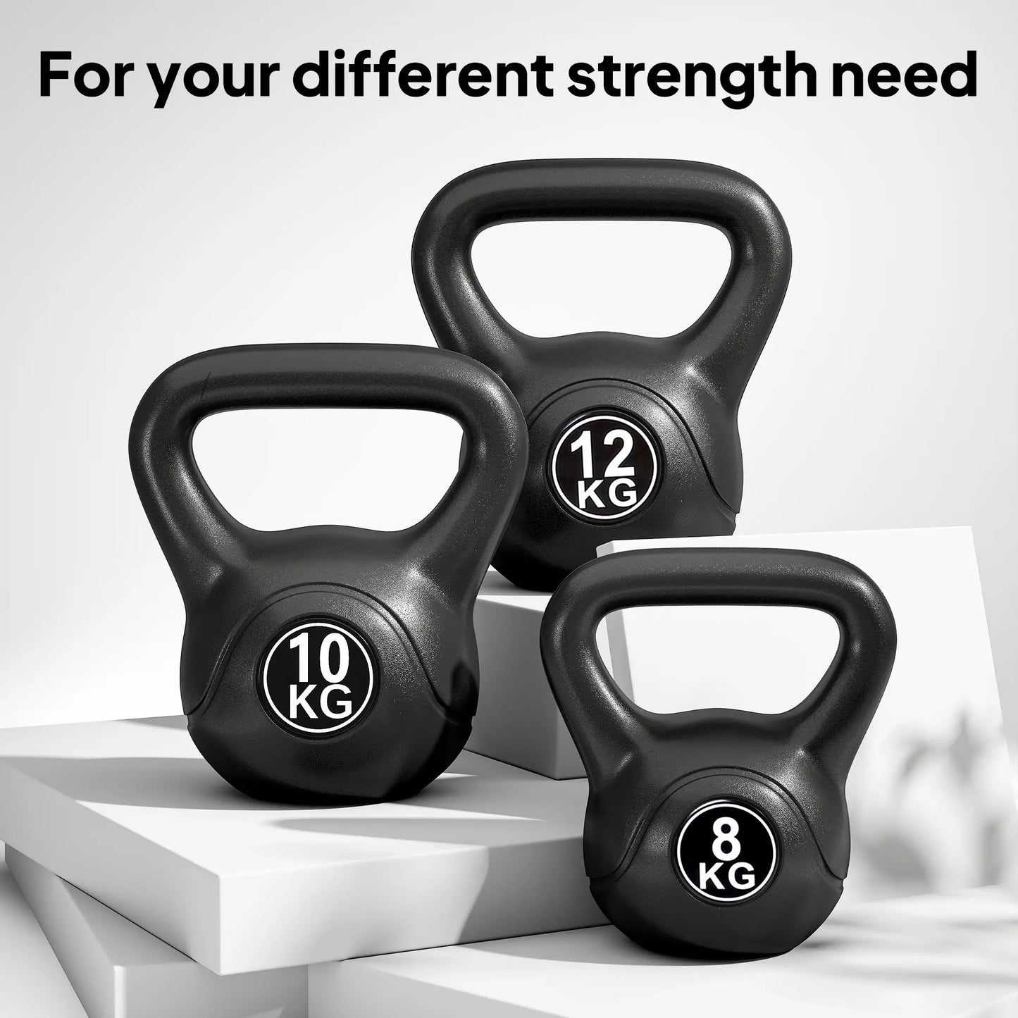 22lb Fitness Kettlebell, Plastic Exercise Weight, Sand Filled, Noise Reduction Strength Training Equipment at Gallery Canada
