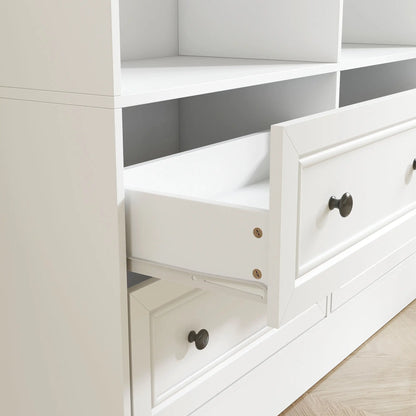 5-Tier Bookcase with 8 Cubbies, 4 Drawers, White Display Bookshelves at Gallery Canada
