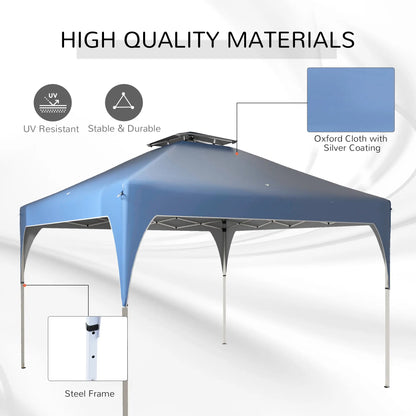 10'x10' Pop Up Canopy, Easy Set Up, 2 Tier Vented Roof, Carrying Bag, Blue Pop Up Canopies at Gallery Canada