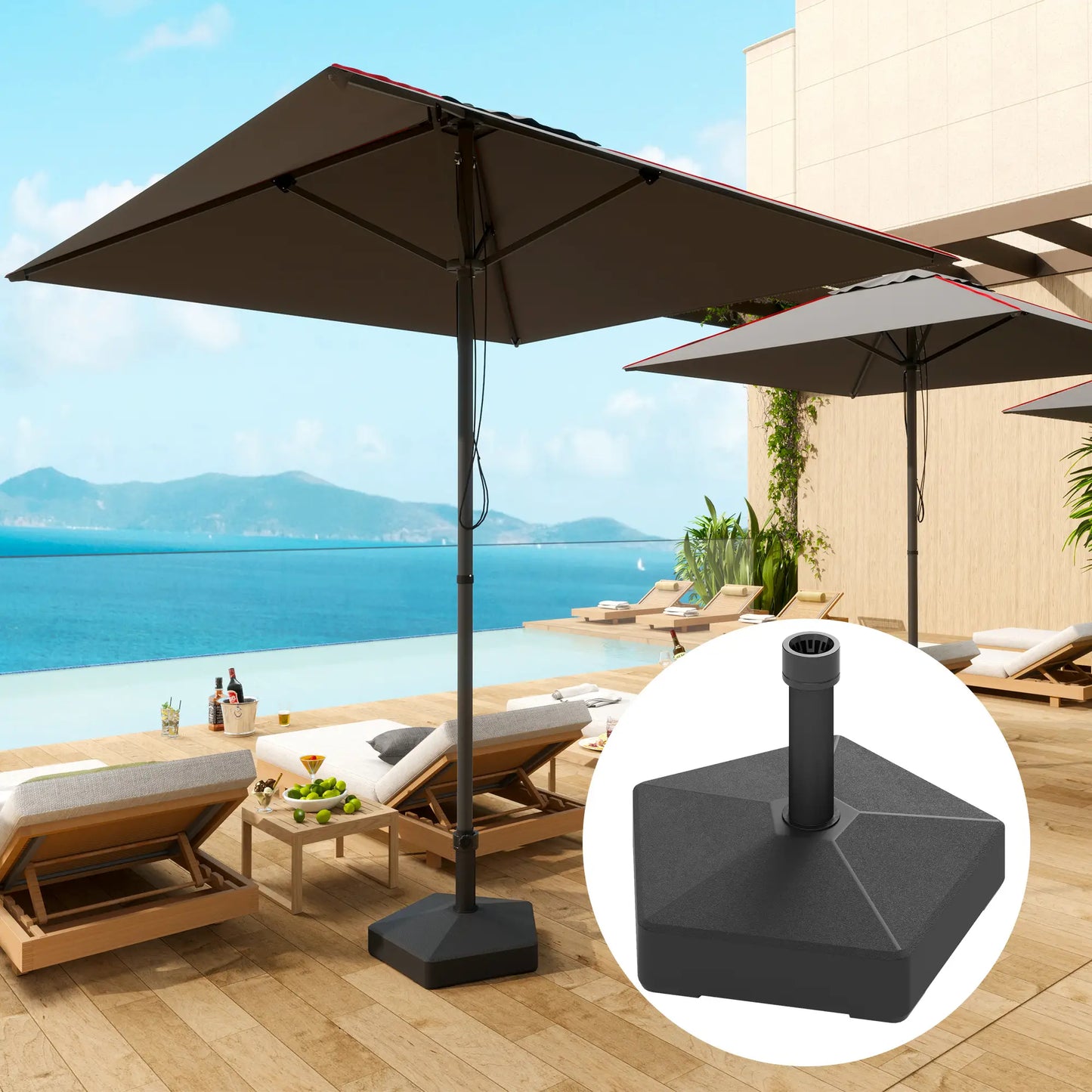 Heavy Duty Outdoor Umbrella Stand Base, Black Umbrella Bases at Gallery Canada