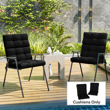 2-Piece Back Seat Cushion Set, Outdoor Patio Chair, Button Tufted, Black Patio Chair Cushions at Gallery Canada