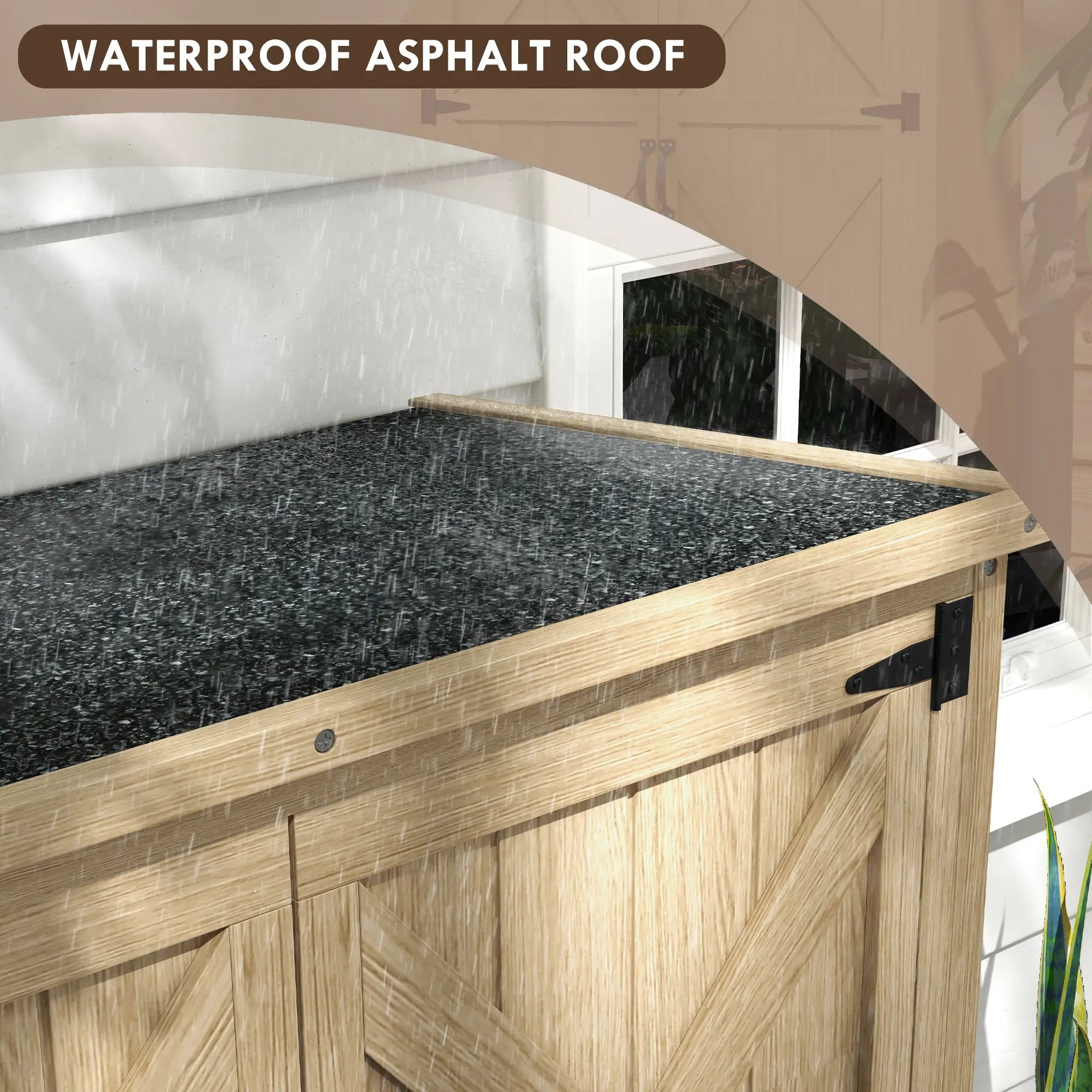 Wooden Outdoor Storage Cabinet, Garden Shed, Waterproof Asphalt Roof, Lockable Doors, Natural Sheds at Gallery Canada