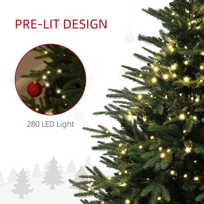 6ft Prelit Artificial Christmas Tree, Steel Base, Hinged, Warm White LED Lights Pre Lit Christmas Trees at Gallery Canada