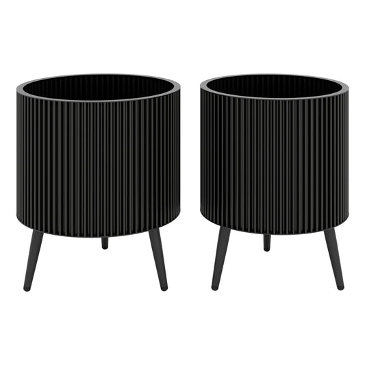 Decorative Flower Pots With Stand, Set Of 2 Decorative Accessories Black at Gallery Canada