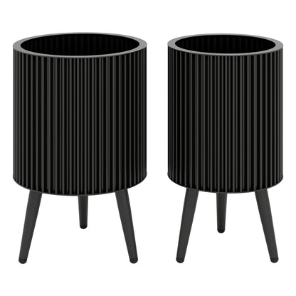 Decorative Flower Pots With Stand, Drainage Holes, Set Of 2 Decorative Accessories at Gallery Canada