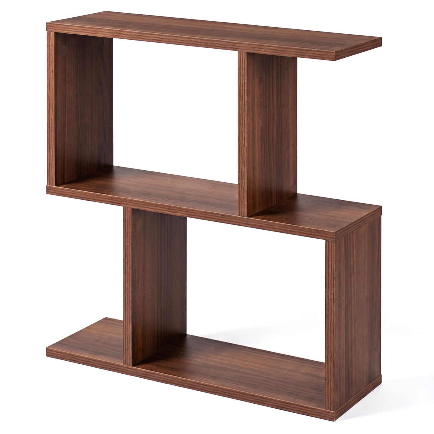 Decorative Storage Shelf, Open Layout, Non-Slip Pads, Walnut
