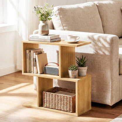 Decorative Storage Shelf, Open Layout, Non-Slip Foot Pads, Natural