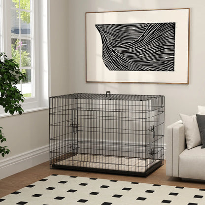 41" Folding Metal Dog Crate, 2 Doors, Removable Tray, Black Houses, Kennels & Pens at Gallery Canada