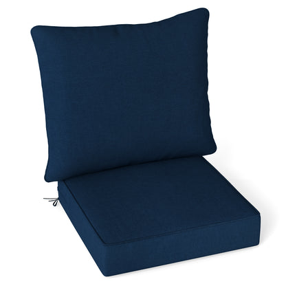 Ensemble de coussins de chaise à siège profond, avec ceintures en corde, Bleu