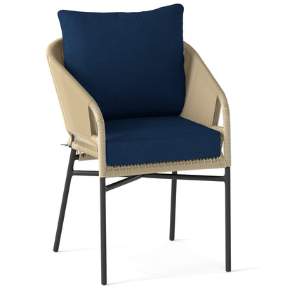 Ensemble de coussins de chaise à siège profond, avec ceintures en corde, Bleu