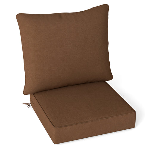 Deep Seat Chair Cushion Pads Set With Rope Belts, Brown