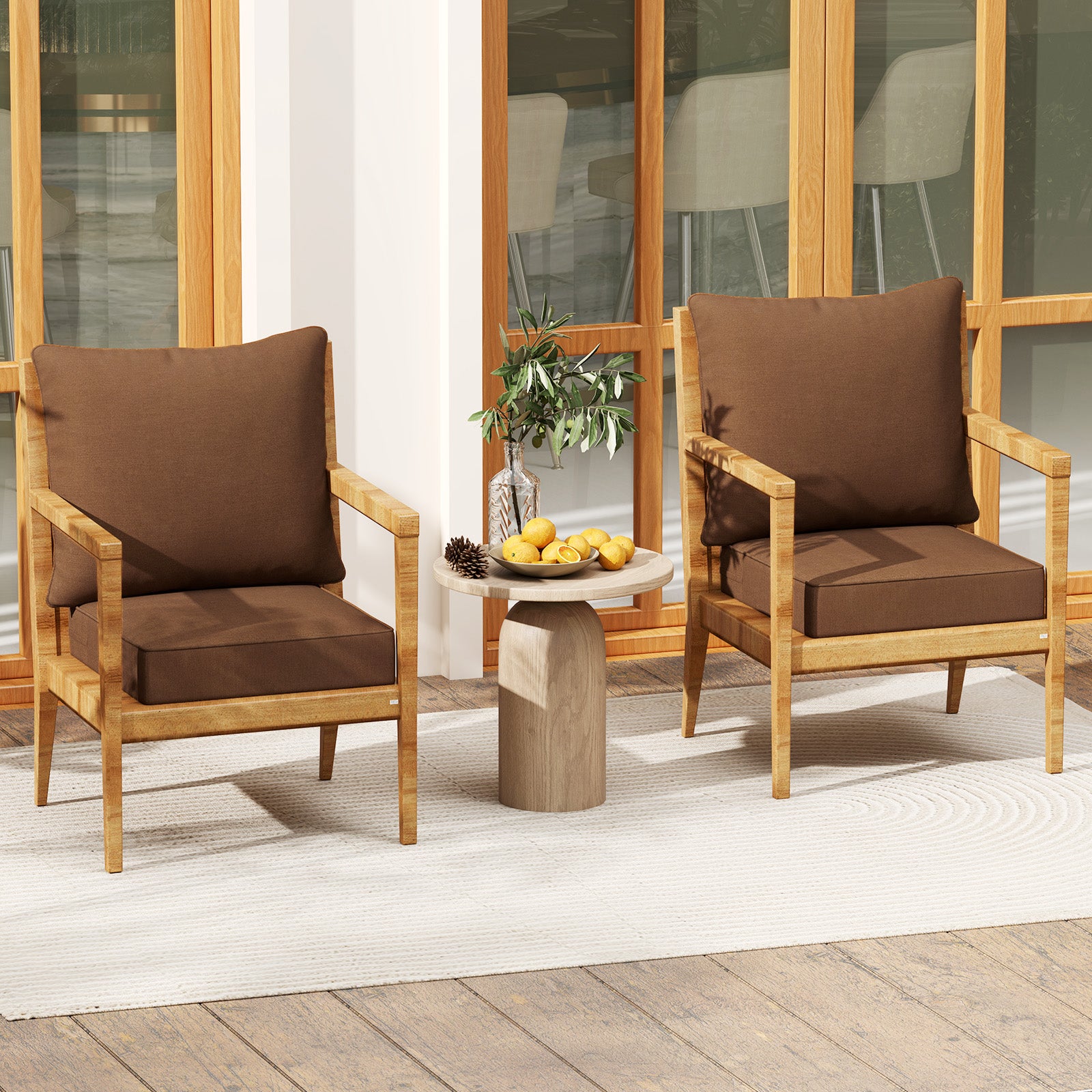 Deep Seat Chair Cushion Pads Set With Rope Belts, Brown Outdoor Furniture Accessories at Gallery Canada