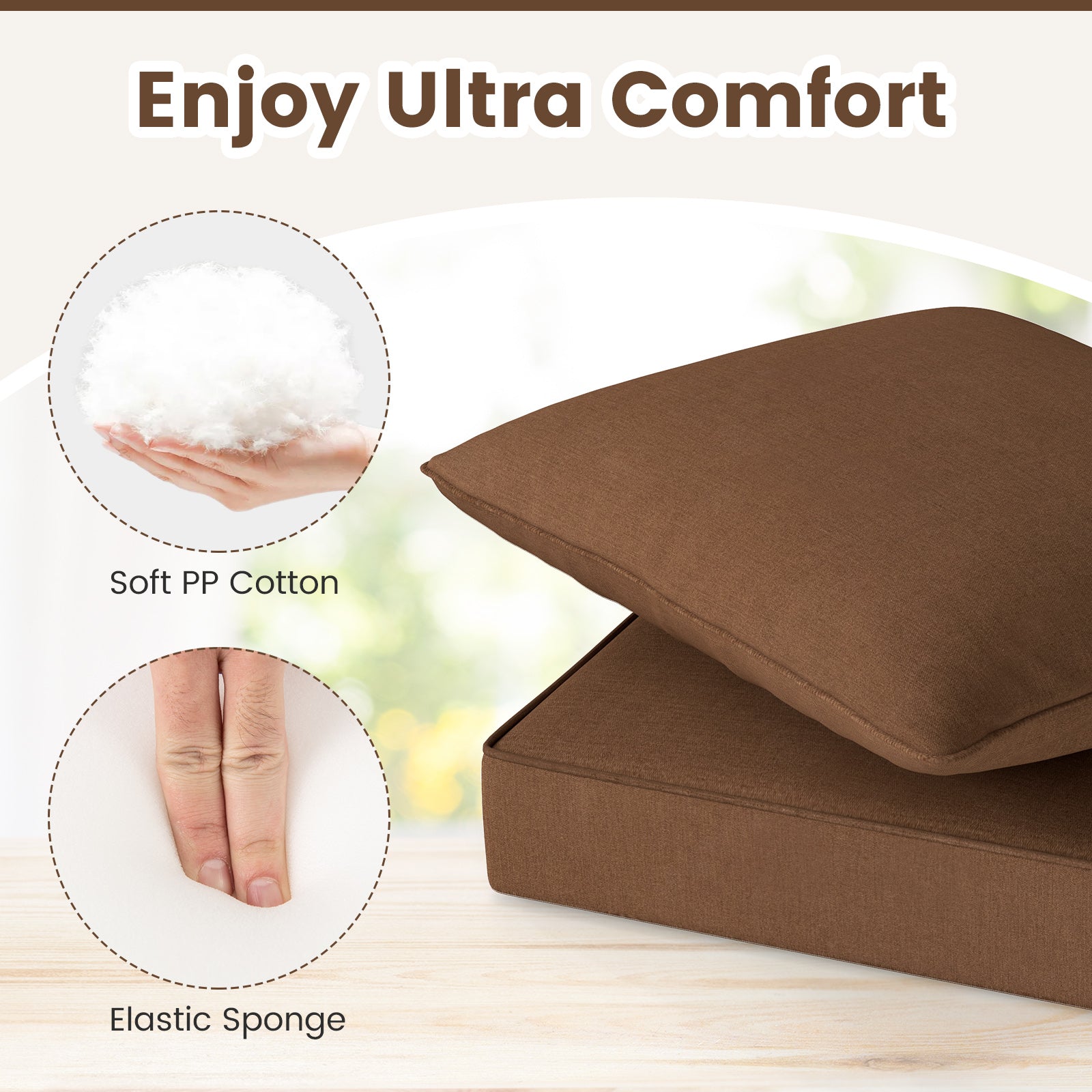 Deep Seat Chair Cushion Pads Set With Rope Belts, Brown Outdoor Furniture Accessories at Gallery Canada