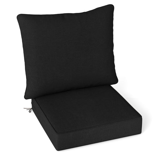 Deep Seat Chair Cushion Pads Set, Indoor Outdoor, Black Outdoor Furniture Accessories Black at Gallery Canada