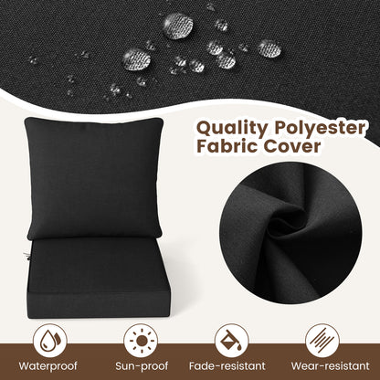 Deep Seat Chair Cushion Pads Set, Indoor Outdoor, Black Outdoor Furniture Accessories at Gallery Canada