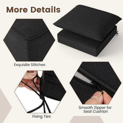 Deep Seat Chair Cushion Pads Set, Indoor Outdoor, Black Outdoor Furniture Accessories at Gallery Canada