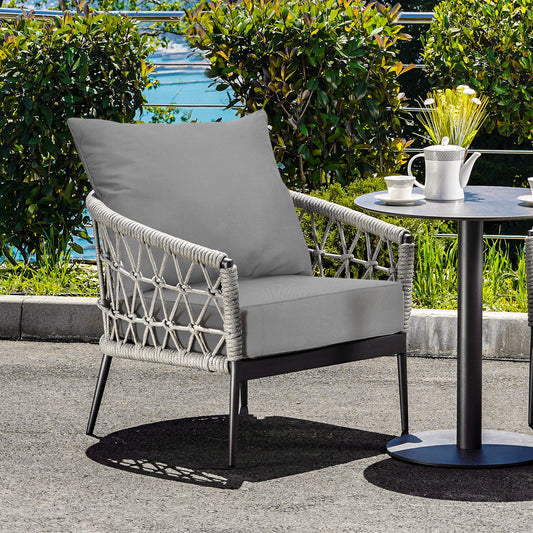 Deep Seat Chair Cushion Pads Set with Rope Belts for Indoor and Outdoor, Gray Outdoor Furniture Accessories Gray at Gallery Canada