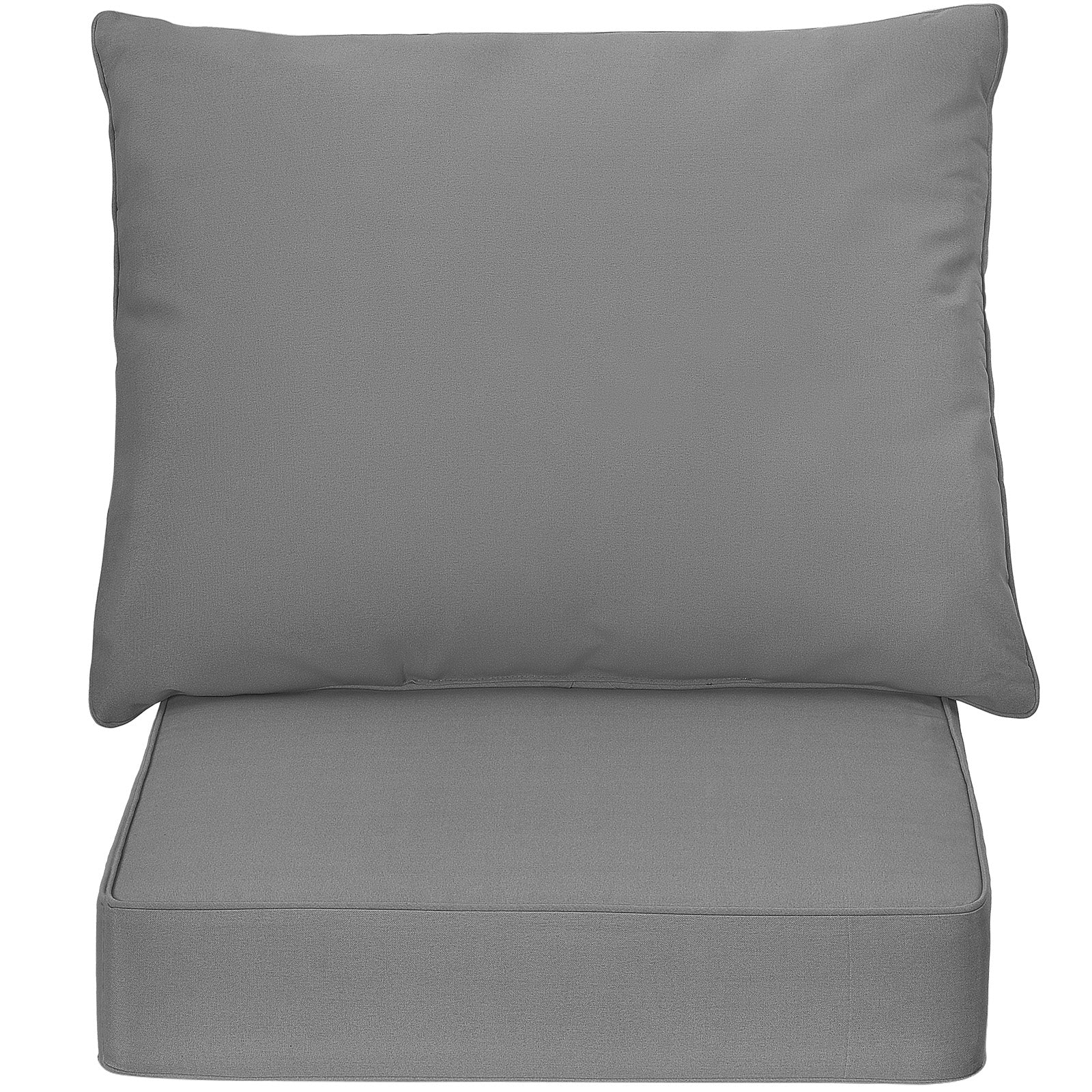 Deep Seat Chair Cushion Pads Set with Rope Belts for Indoor and Outdoor, Gray Outdoor Furniture Accessories at Gallery Canada