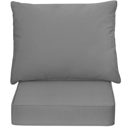 Deep Seat Chair Cushion Pads Set with Rope Belts for Indoor and Outdoor, Gray Outdoor Furniture Accessories at Gallery Canada