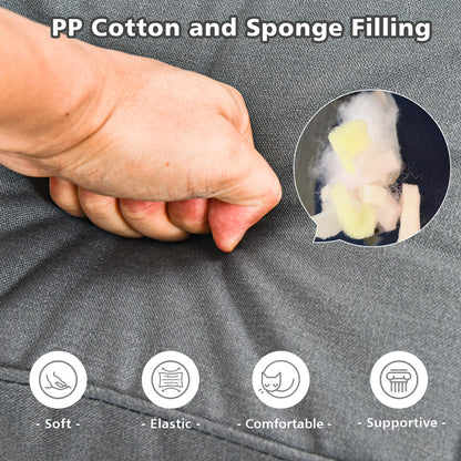 Deep Seat Chair Cushion Pads Set with Rope Belts for Indoor and Outdoor, Gray Outdoor Furniture Accessories at Gallery Canada