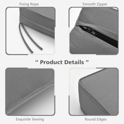 Deep Seat Chair Cushion Pads Set with Rope Belts for Indoor and Outdoor, Gray Outdoor Furniture Accessories at Gallery Canada