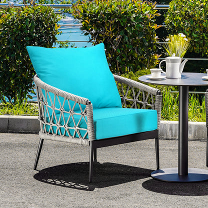 Deep Seat Chair Cushion Pads Set with Rope Belts for Indoor and Outdoor, Turquoise Outdoor Furniture Accessories at Gallery Canada