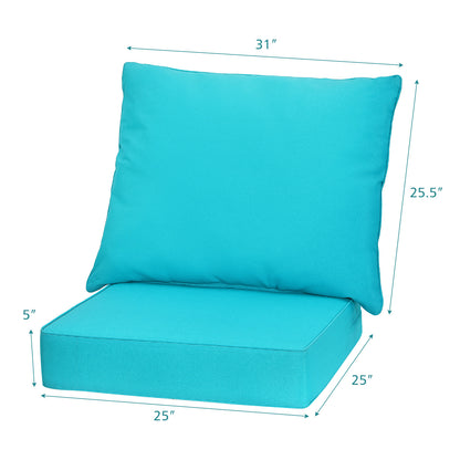 Deep Seat Chair Cushion Pads Set with Rope Belts for Indoor and Outdoor, Turquoise Outdoor Furniture Accessories at Gallery Canada
