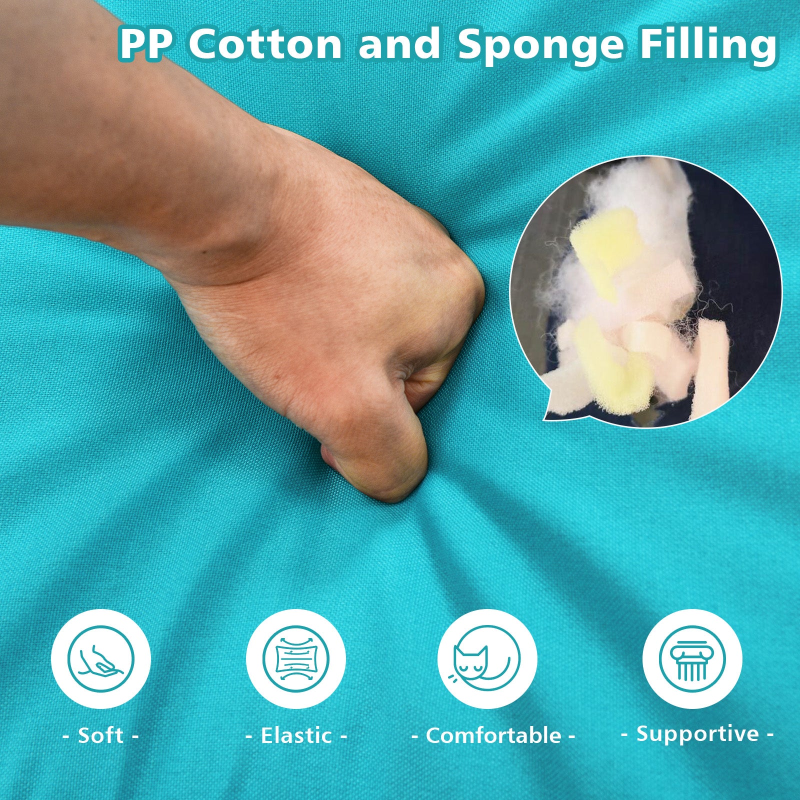 Deep Seat Chair Cushion Pads Set with Rope Belts for Indoor and Outdoor, Turquoise Outdoor Furniture Accessories at Gallery Canada