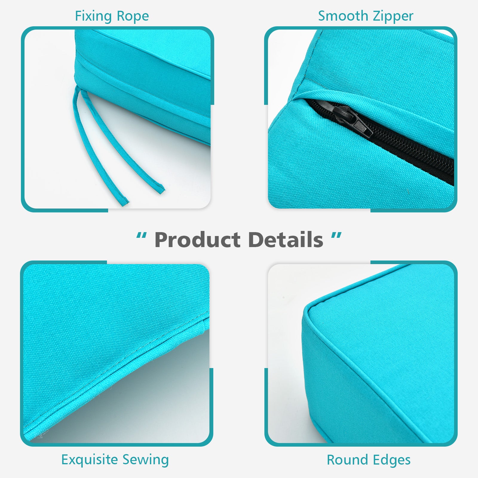 Deep Seat Chair Cushion Pads Set with Rope Belts for Indoor and Outdoor, Turquoise Outdoor Furniture Accessories at Gallery Canada