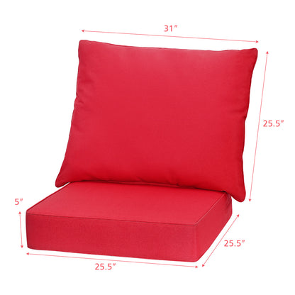 Deep Seat Chair Cushion Pads Set with Rope Belts for Indoor and Outdoor, Red Outdoor Furniture Accessories at Gallery Canada
