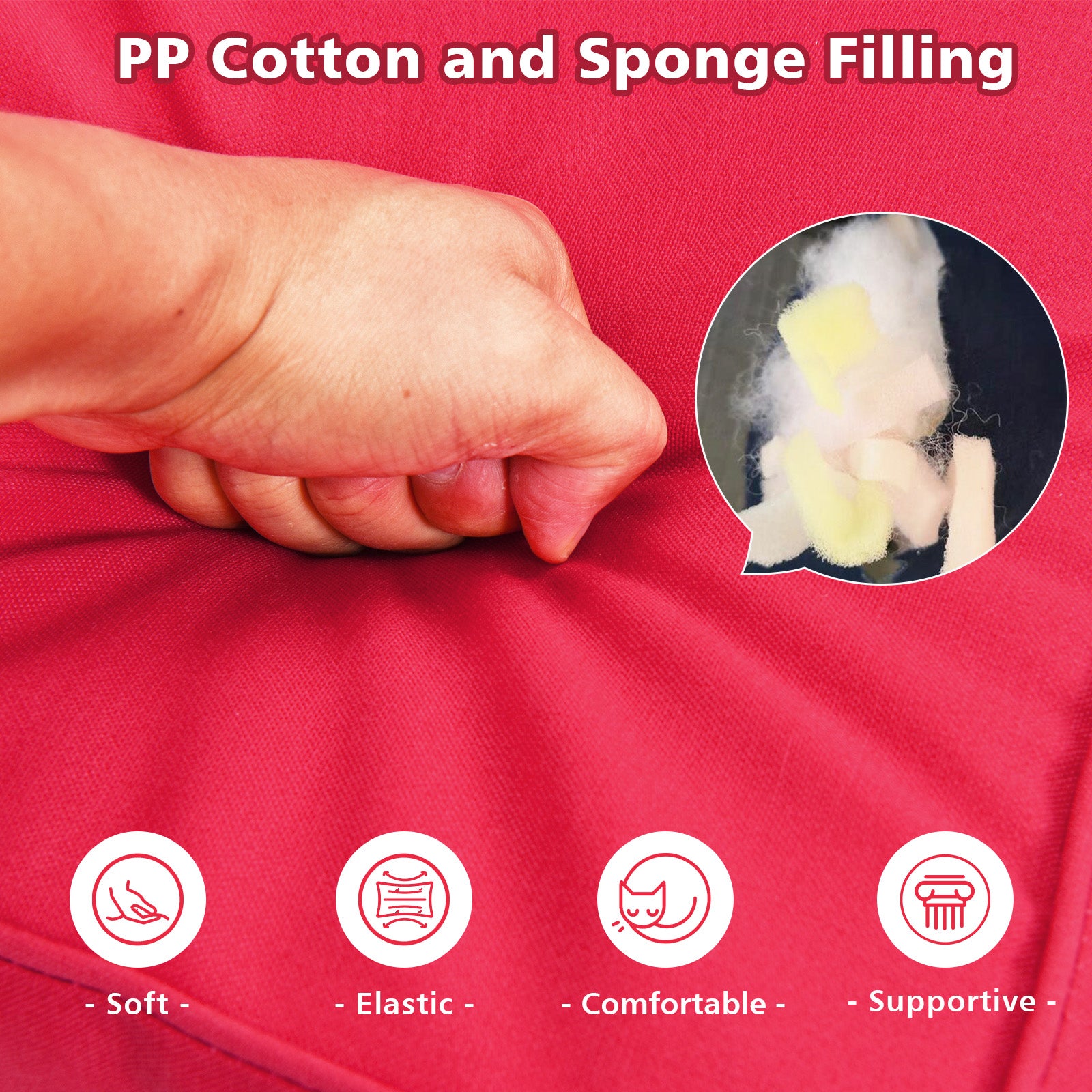 Deep Seat Chair Cushion Pads Set with Rope Belts for Indoor and Outdoor, Red Outdoor Furniture Accessories at Gallery Canada