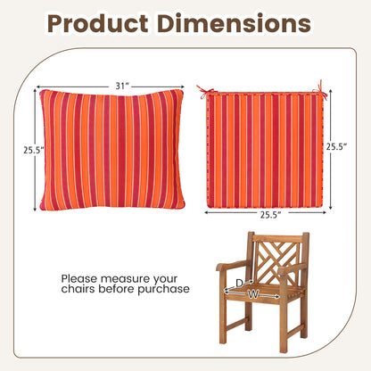 Deep Seat Chair Cushion Pads Set, With Rope Belts, Orange Outdoor Furniture Accessories at Gallery Canada
