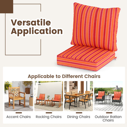 Deep Seat Chair Cushion Pads Set, With Rope Belts, Orange Outdoor Furniture Accessories at Gallery Canada