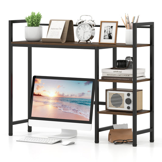 Bookshelf 38.5" W Storage Rack, Rustic Brown Bookcases Rustic Brown at Gallery Canada