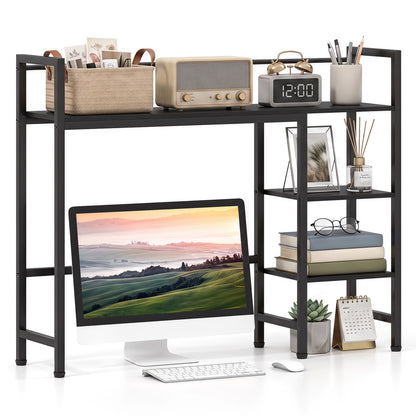 Bibliothèque de bureau 38,5" L, étagère de rangement, noir