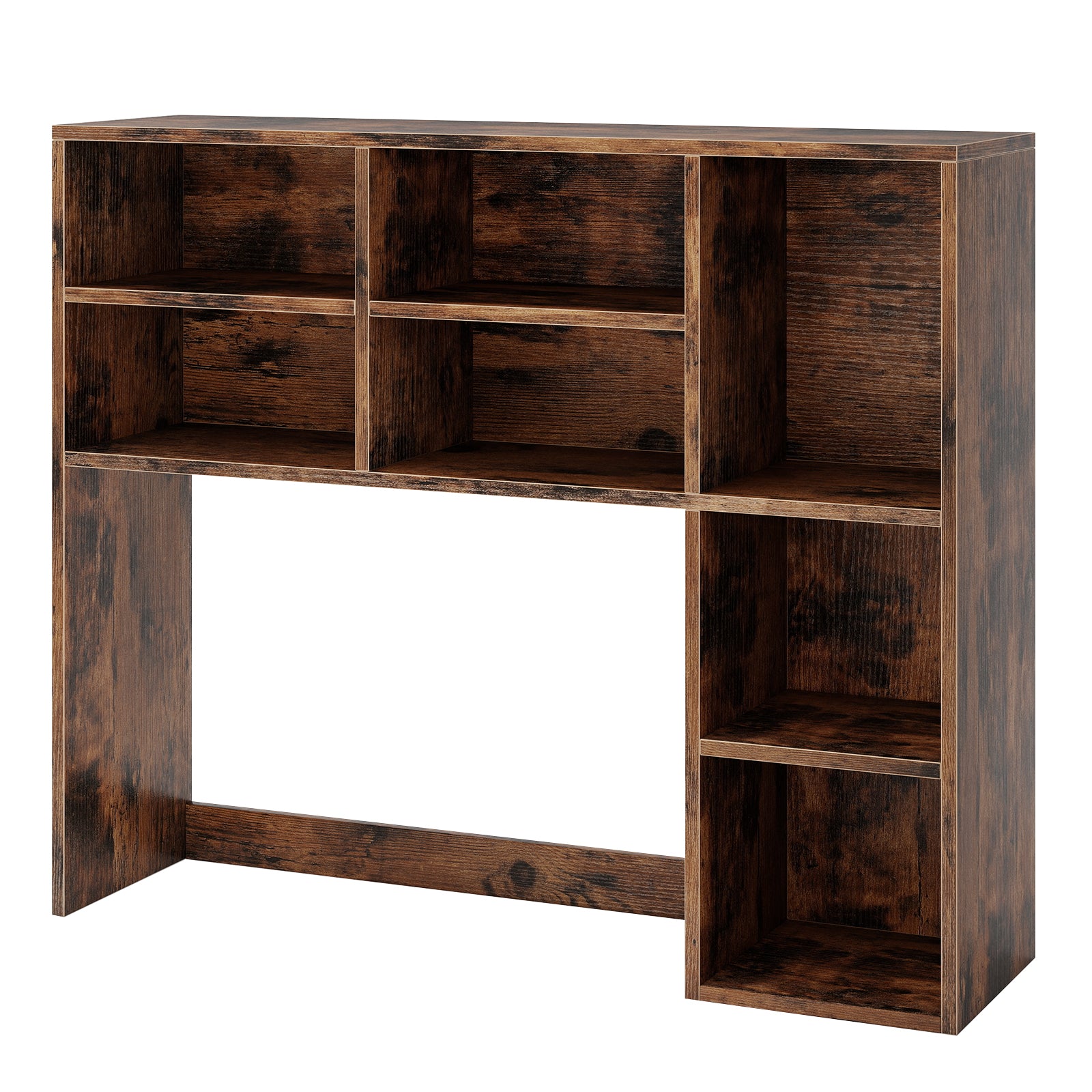 Desktop Bookshelf, 7 Open Cubbies, 3 Adjustable Shelves, Brown Bookcases Brown at Gallery Canada