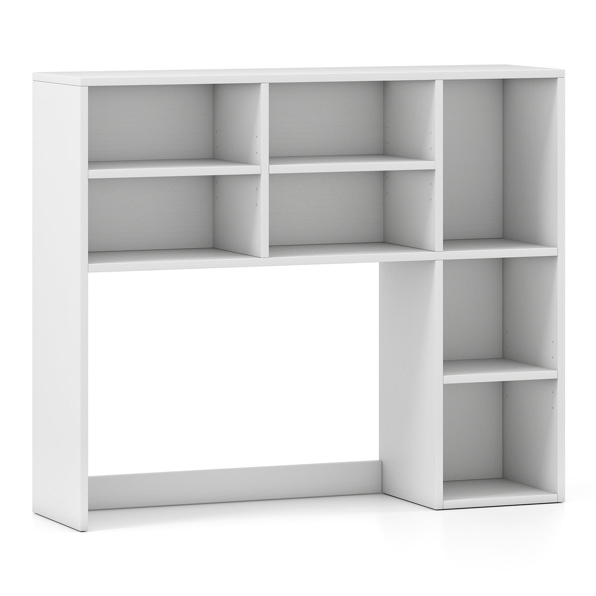 Desktop Bookshelf with 7 Open Cubbies and 3 Adjustable Shelves, White Bookcases at Gallery Canada