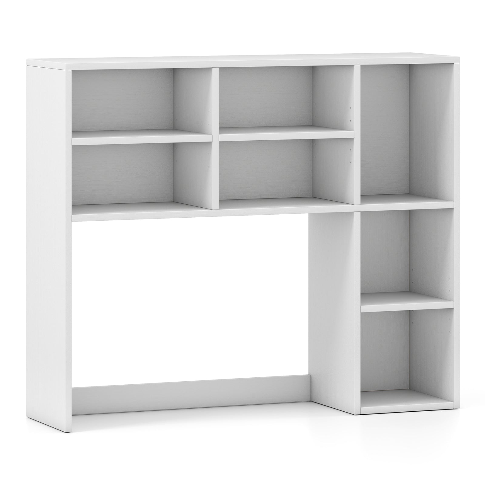 Desktop Bookshelf with 7 Open Cubbies and 3 Adjustable Shelves, White Bookcases White at Gallery Canada