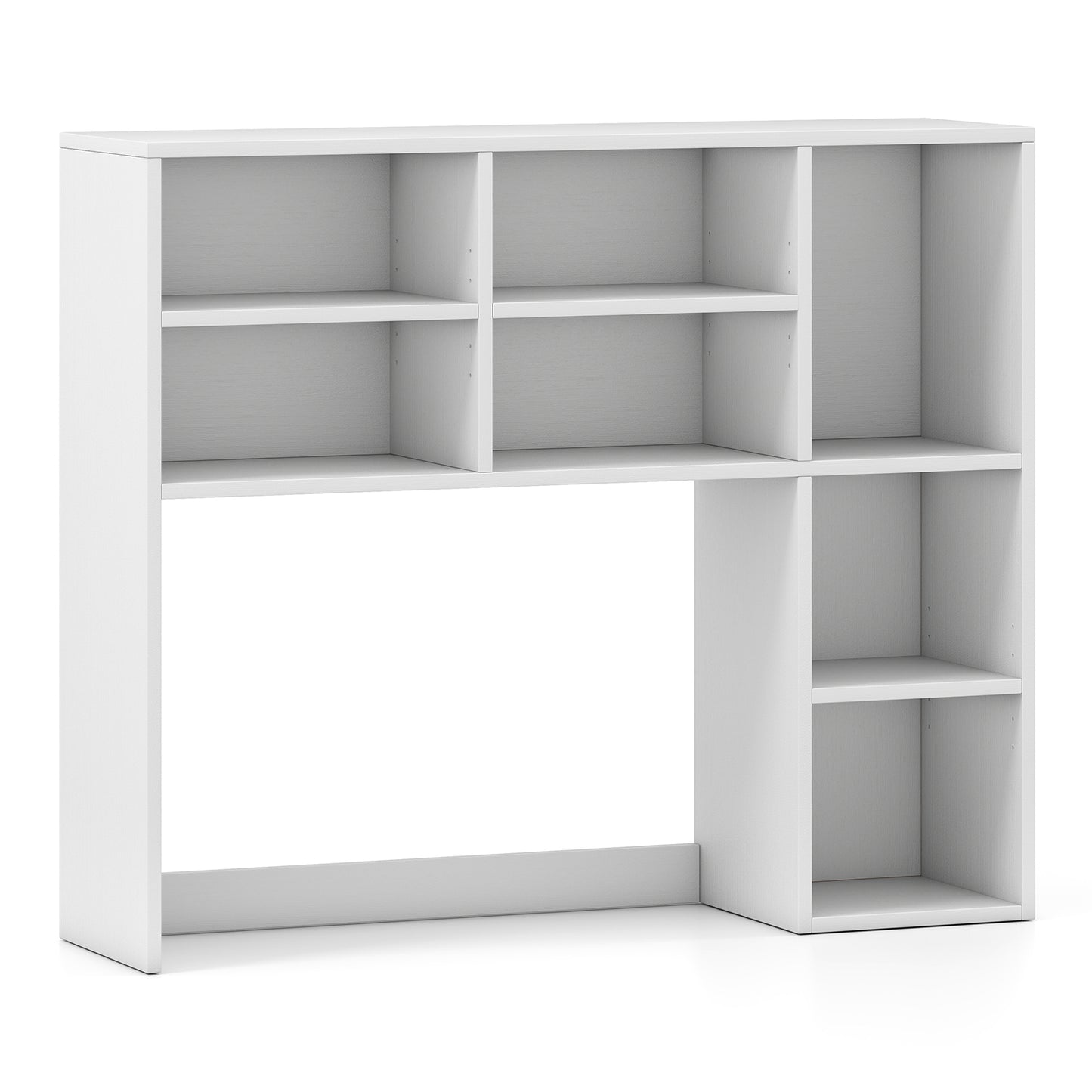 Desktop Bookshelf with 7 Open Cubbies and 3 Adjustable Shelves, White Bookcases White at Gallery Canada