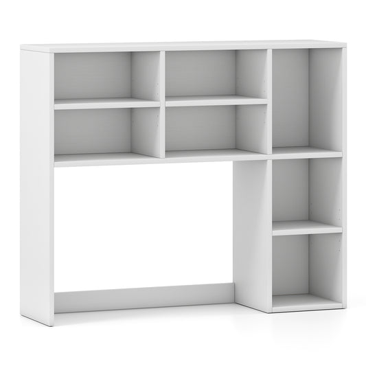 Desktop Bookshelf with 7 Open Cubbies and 3 Adjustable Shelves, White Bookcases White at Gallery Canada