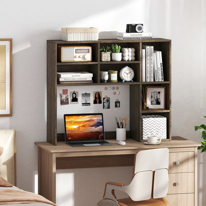Desktop Bookshelf with 7 Open Cubbies and 3 Adjustable Shelves, Oak Bookcases at Gallery Canada